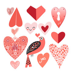 Graphic heart set