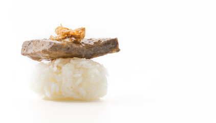 Foie gras sushi