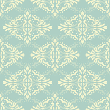 Floral damask seamless lace pattern. Vintage seamless baroque wallpaper. Vector illustration EPS 10
