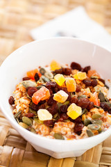 Cereal with dried fruits and nuts
