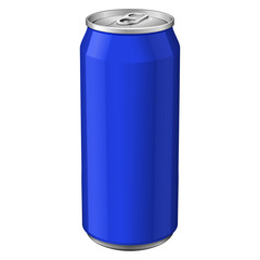 Blue Metal Aluminum Beverage Drink Can 330ml. Ready For Your Design. Product Packing Vector EPS10 