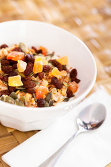 Cereal with dried fruits and nuts