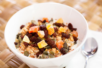 Cereal with dried fruits and nuts