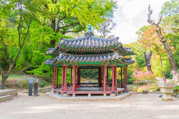 Obraz premium Beautiful and Old Architecture in Changdeokgung Palace in Seoul