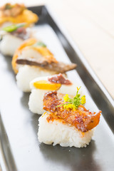 spicy streaky pork sushi