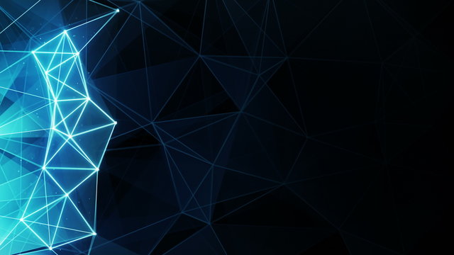 glowing blue polygon background seamless loop 4k (4096x2304)

