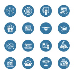 Flat Design Business Icons Set.