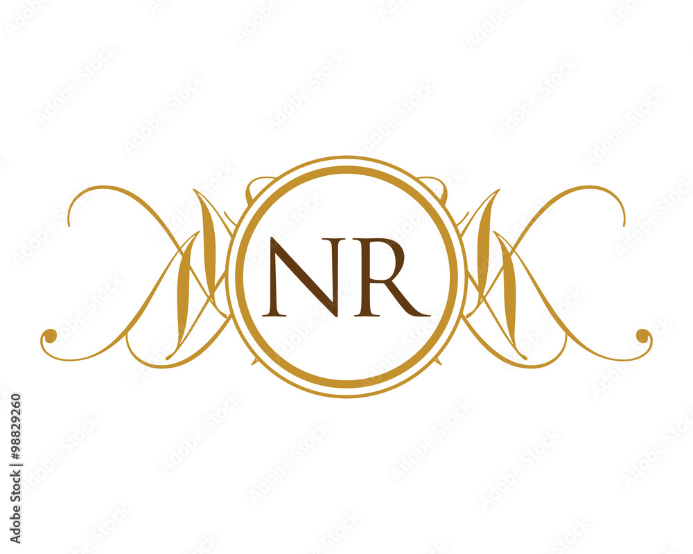 Wall mural nr luxury royal elegant initial logo