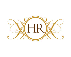 HR Luxury Royal Elegant Initial Logo