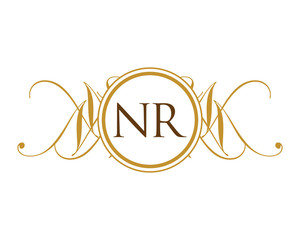 NR Luxury Royal Elegant Initial Logo