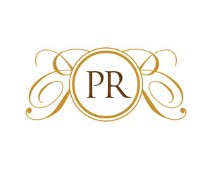 PR Luxury Royal Elegant Initial Logo