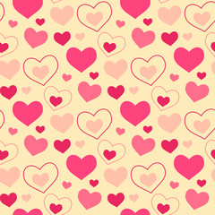 Seamless pattern with hearts