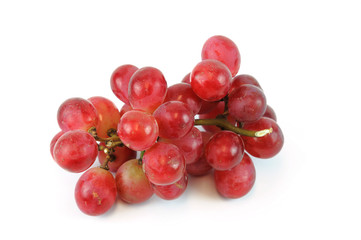 fresh red grape on white background