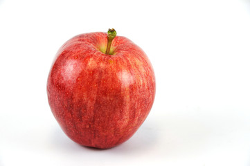 single red apple on white background