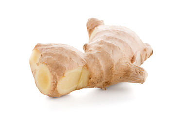 Ginger root on white