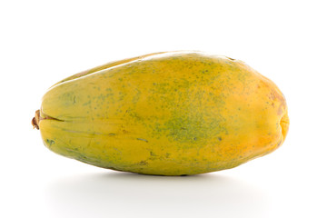 Papaya fruit on white background