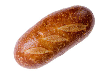 Rounded loaf of freshly baked sourdough bread