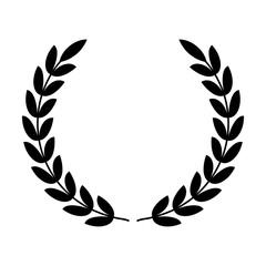 Laurel wreath - symbol of victory and power flat icon for apps and websites - obrazy, fototapety, plakaty