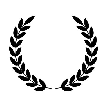 Laurel wreath - symbol of victory and power flat icon for apps and websites