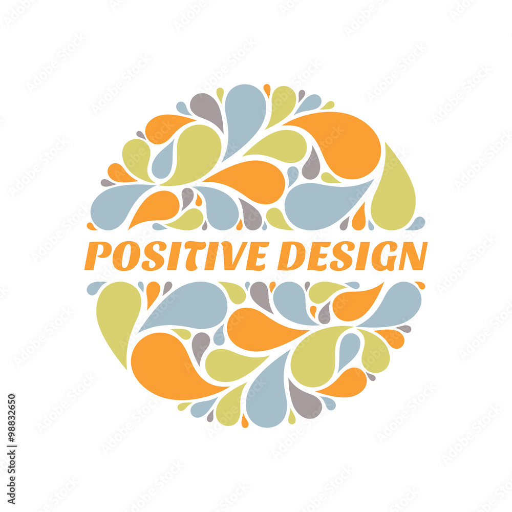 Aufkleber positive design - abstract composition from colored petals in circle shape. abstract background with