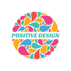 Positive design - abstract composition from colored petals in circle shape. Abstract background with place for text. Invitation template. Decorative vector pattern. Design elements.
