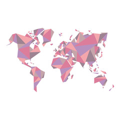 Abstract world map - vector illustration - Geometric Structure in pastel color for presentation, booklet, website and other design projects.