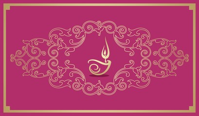 Oil lamp, Diwali greetings , royal Rajasthan, India