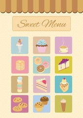 Menu cafe for bakery dessert and coffee shop.