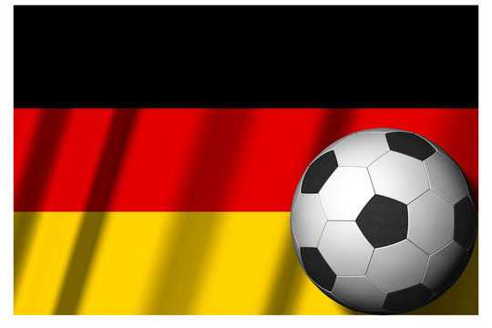 Calcio Europa_Germania_001
Classica palla utilizzata nel gioco del calcio con, sullo sfondo, la bandiera nazionale.
