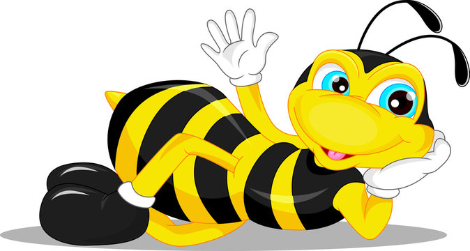 vector illustration of cute bee cartoon