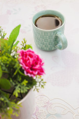 Emotion of relax, Hot tea with flower