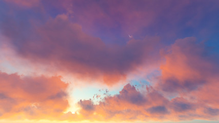 Fototapeta na wymiar Cloudy blue sky abstract background, 3d illustration