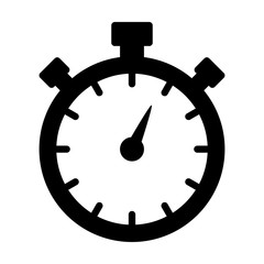 Stopwatch timer flat icon for apps and websites - obrazy, fototapety, plakaty