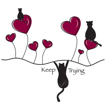 Cats  , S. Valentine's day card