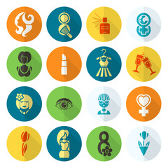 Womans Day Icon Set