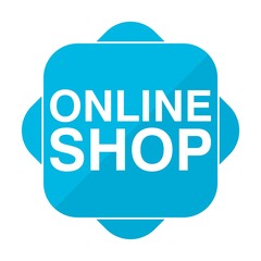 Blue square icon online shop