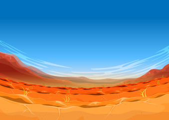 Seamless Far West Desert Landscape For Ui Game