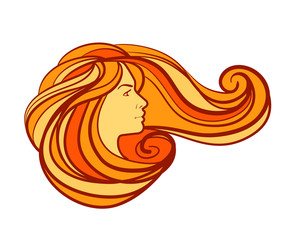 Beauty salon, spa vector logo design template. Barbershop, beauty shop or beautiful girl icon