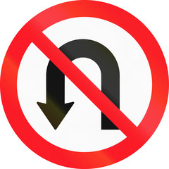 Road sign used in Switzerland - No U-turns