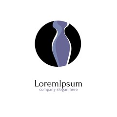 Vector of beautiful young woman icon. Silhouette of  girl on a dark background. Business icon for the company.  Design element. Vector illustration.