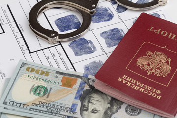 Fingerabdruck-Karte mit russischer Reisepass