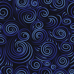 Fototapeta na wymiar Abstract waves background. Seamless pattern with bright swirls.