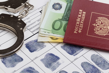 Fingerabdruck-Karte mit russischer Reisepass