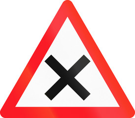 Obraz premium Road sign used in Switzerland - Crossroads with right-of-way from the right