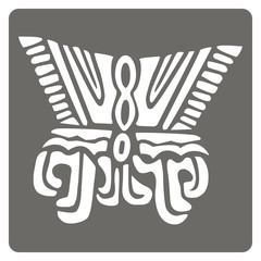 monochrome icon with American Indians art and ethnic ornaments for your design