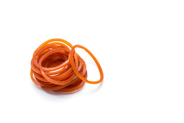 Red Rubber Band on white background