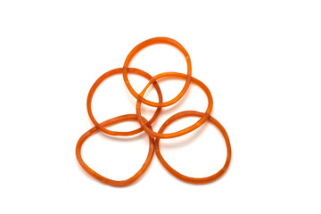 Red Rubber Band on white background