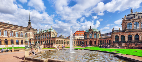 DRESDEN,GERMANY-SEPTEMBER 08,2015:  People in court Zwinger Pala