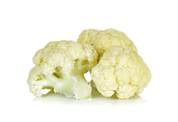 Slice Cauliflower isolated on the white background