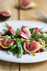 Fig with Pomegranate and rocket salad
